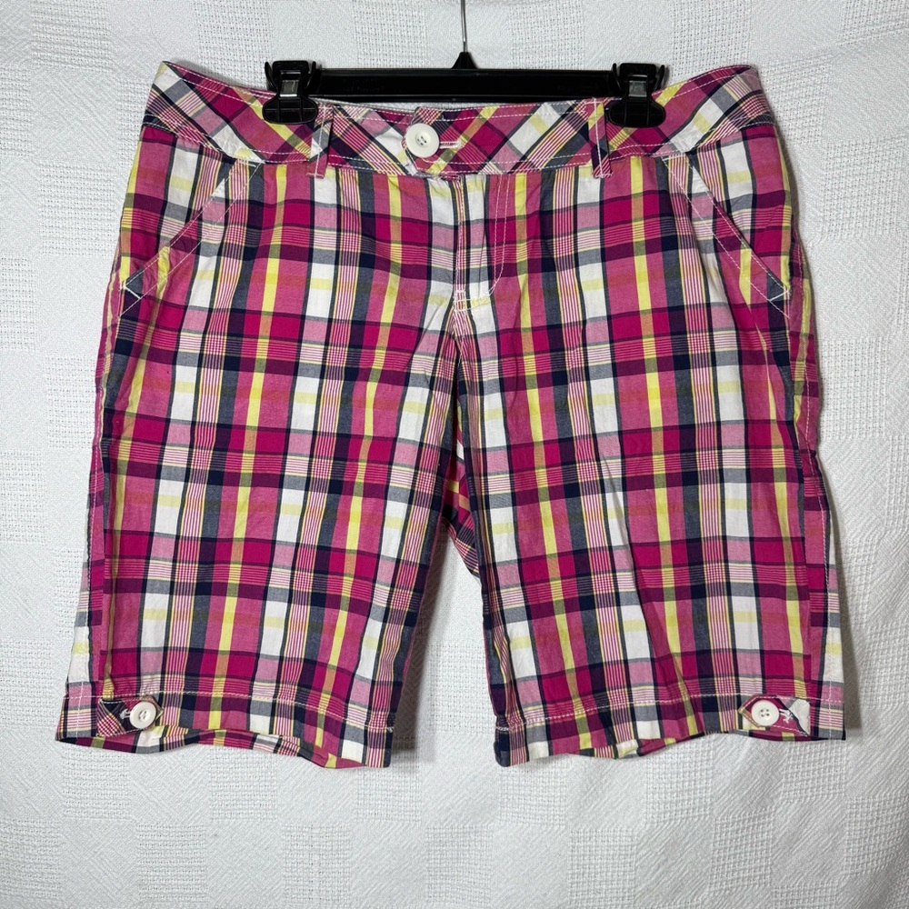SO Red‎ Plaid Shorts Bermuda/Walking Juniors Women's Size 13 Roll up